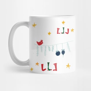 Christmas bird and socks Mug